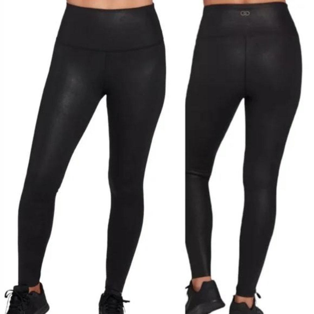 CALIA by Carrie Underwood Women's Power Sculpt Faux Leather Leggings New